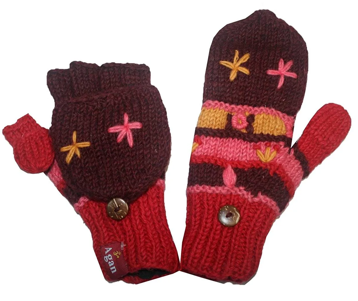 1418 Assorted Himalayan Knitted Lamb's Wool Fleece-Lined Hat OR Fingerless Mitten OR Folding Mitten