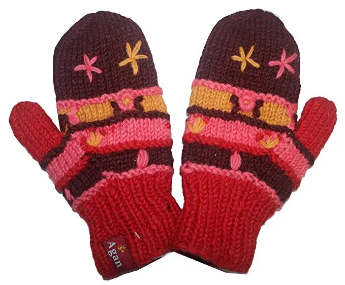 1418 Assorted Himalayan Knitted Lamb's Wool Fleece-Lined Hat OR Fingerless Mitten OR Folding Mitten