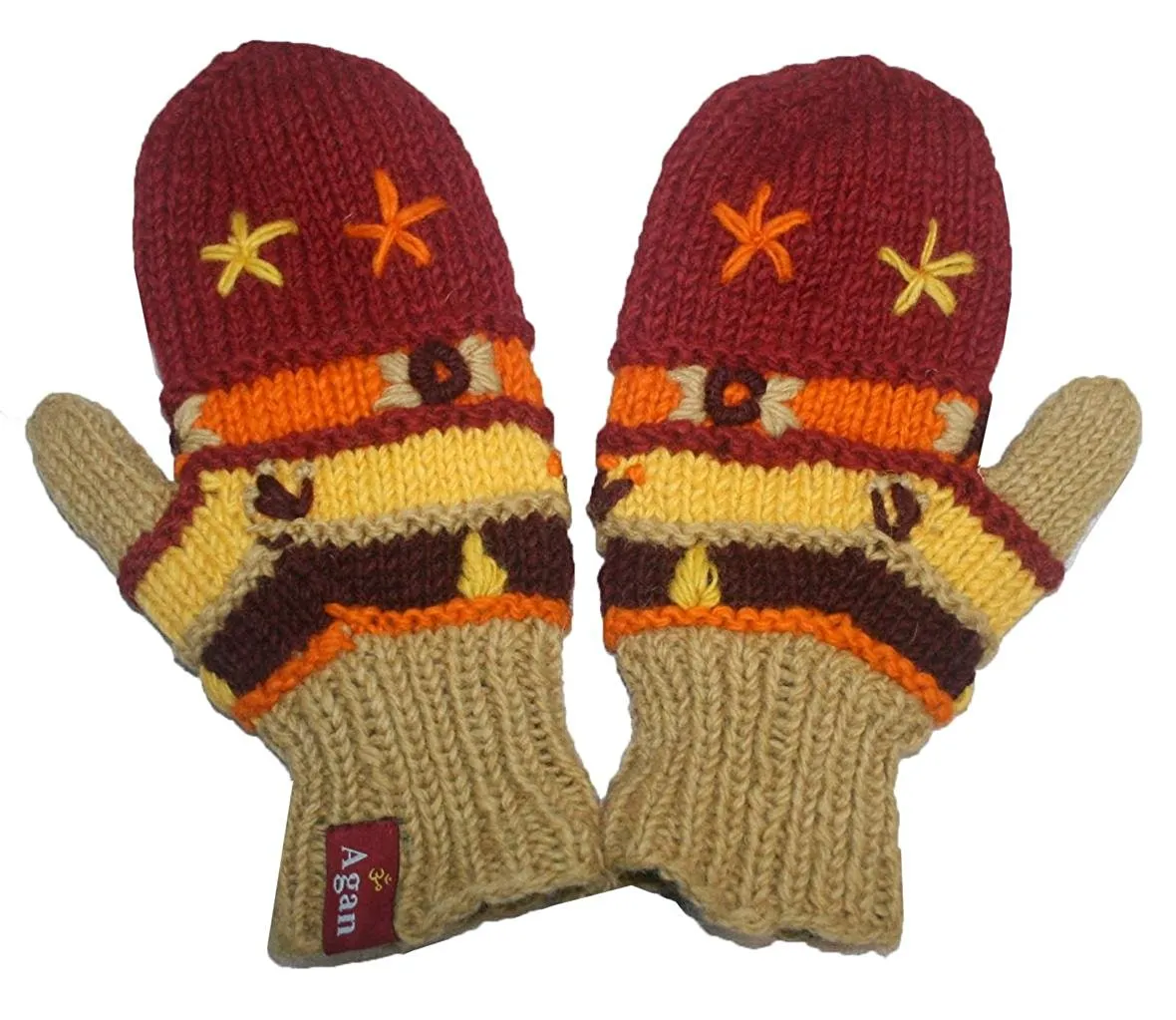 1418 Assorted Himalayan Knitted Lamb's Wool Fleece-Lined Hat OR Fingerless Mitten OR Folding Mitten