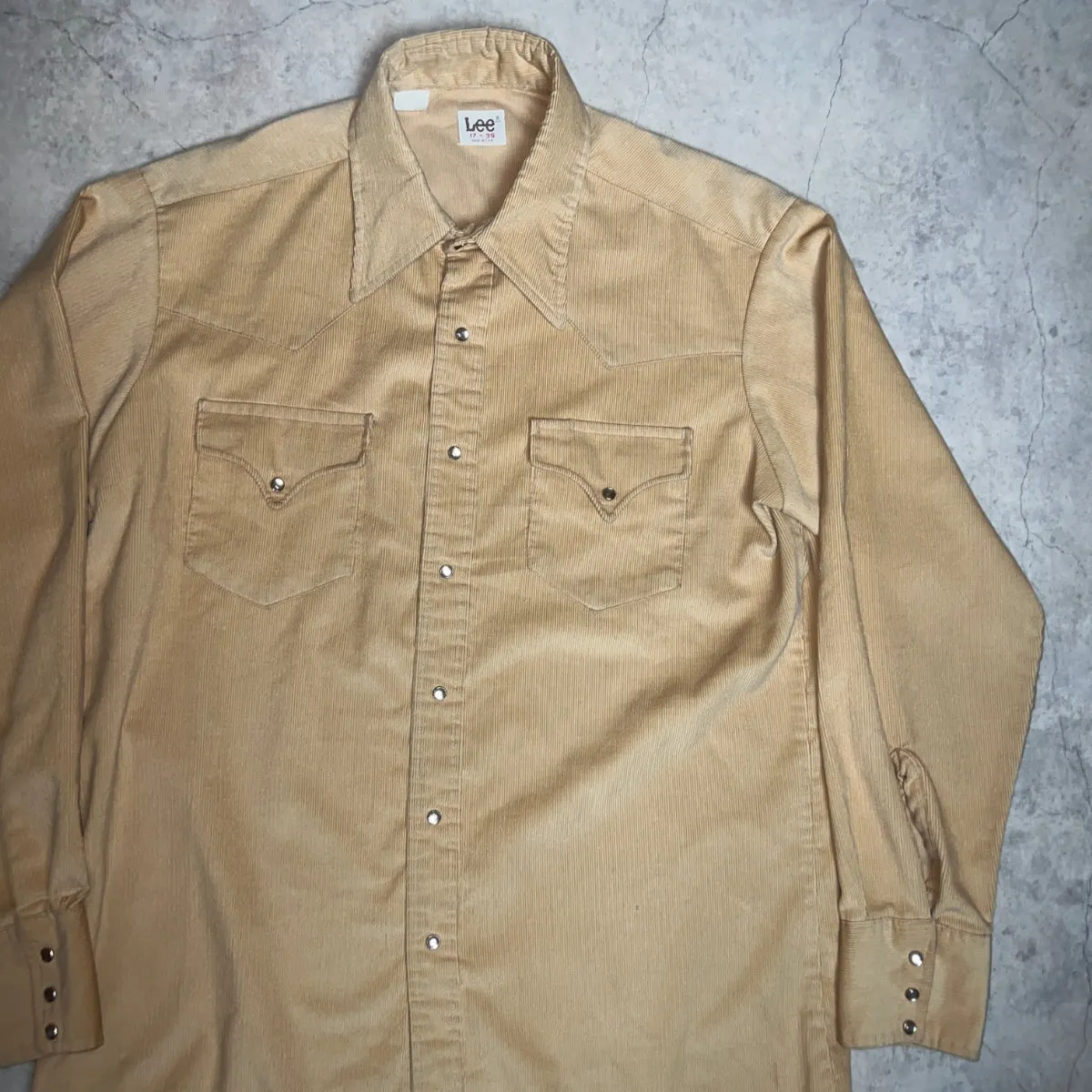 70'S USA製 *Lee* / CORDUROY WEATERN SHIRT / 17-35