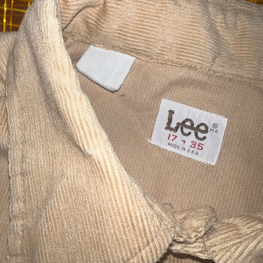 70'S USA製 *Lee* / CORDUROY WEATERN SHIRT / 17-35
