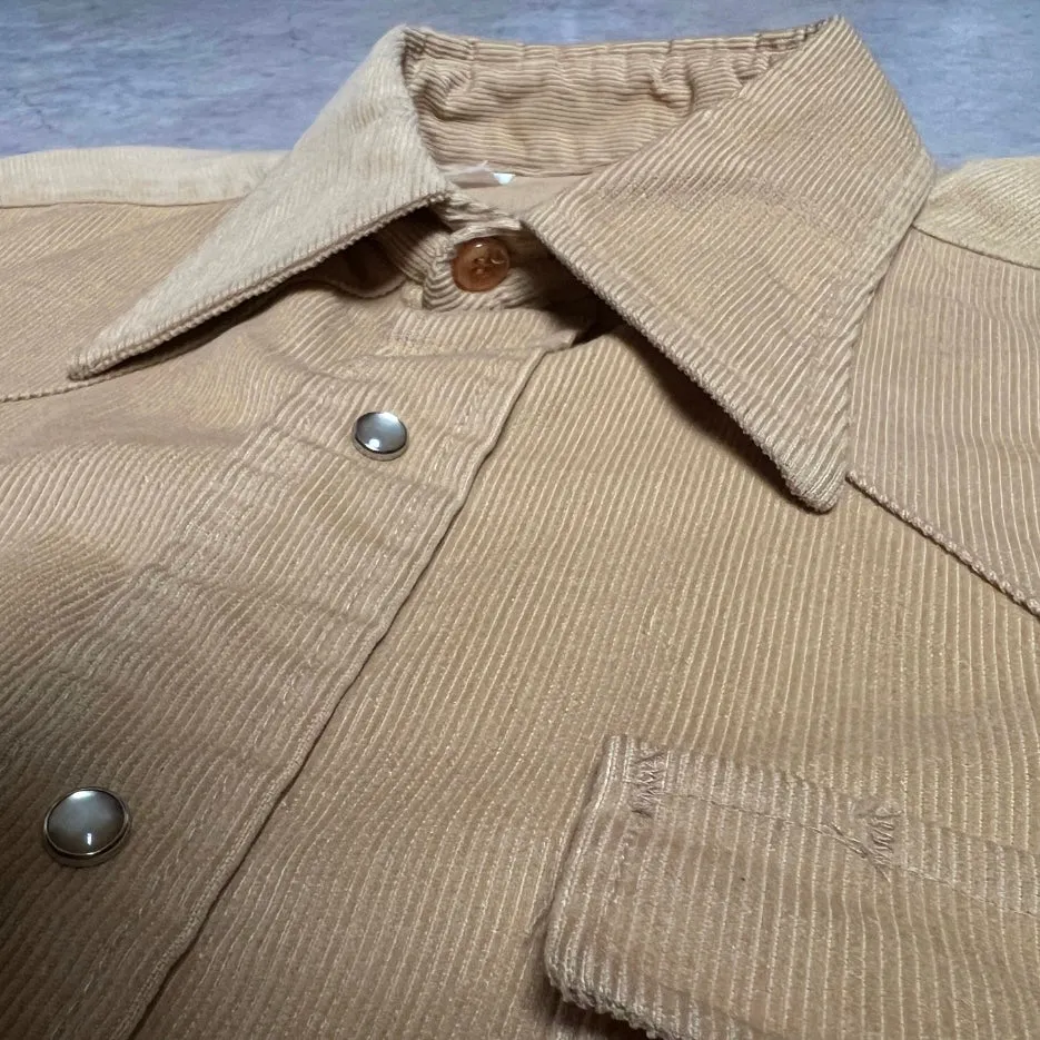 70'S USA製 *Lee* / CORDUROY WEATERN SHIRT / 17-35
