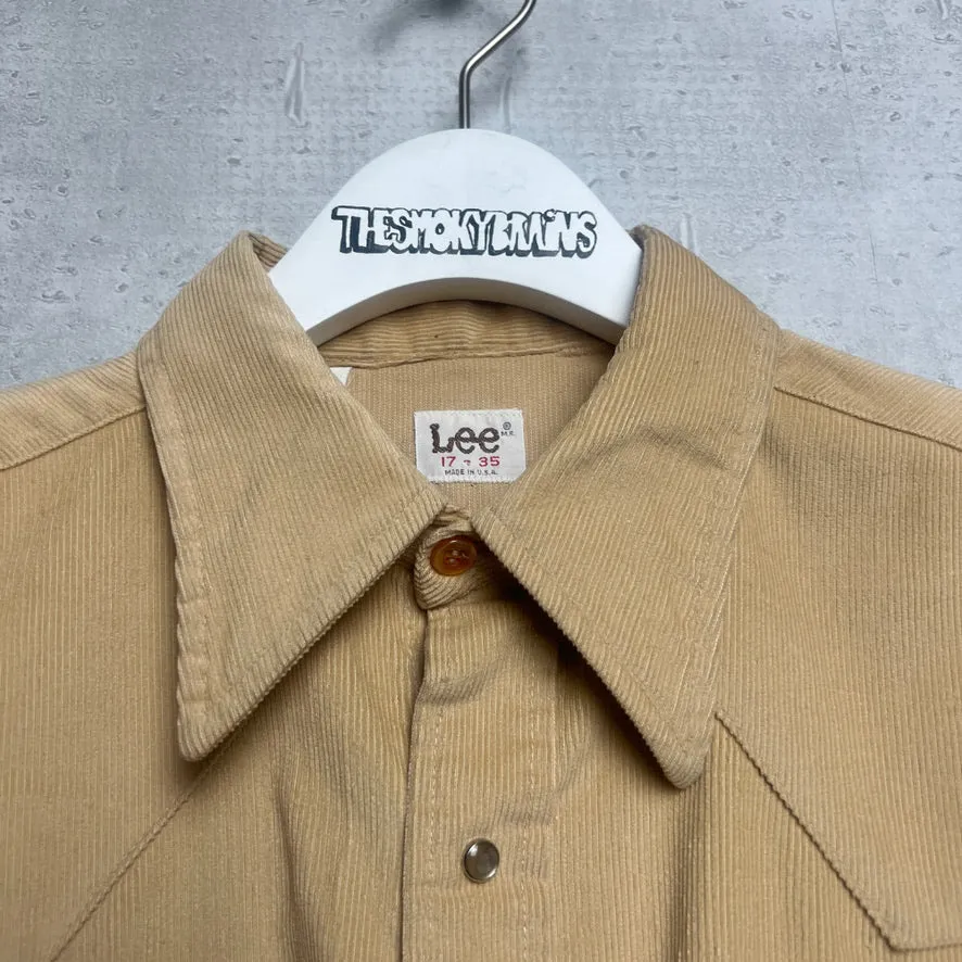 70'S USA製 *Lee* / CORDUROY WEATERN SHIRT / 17-35