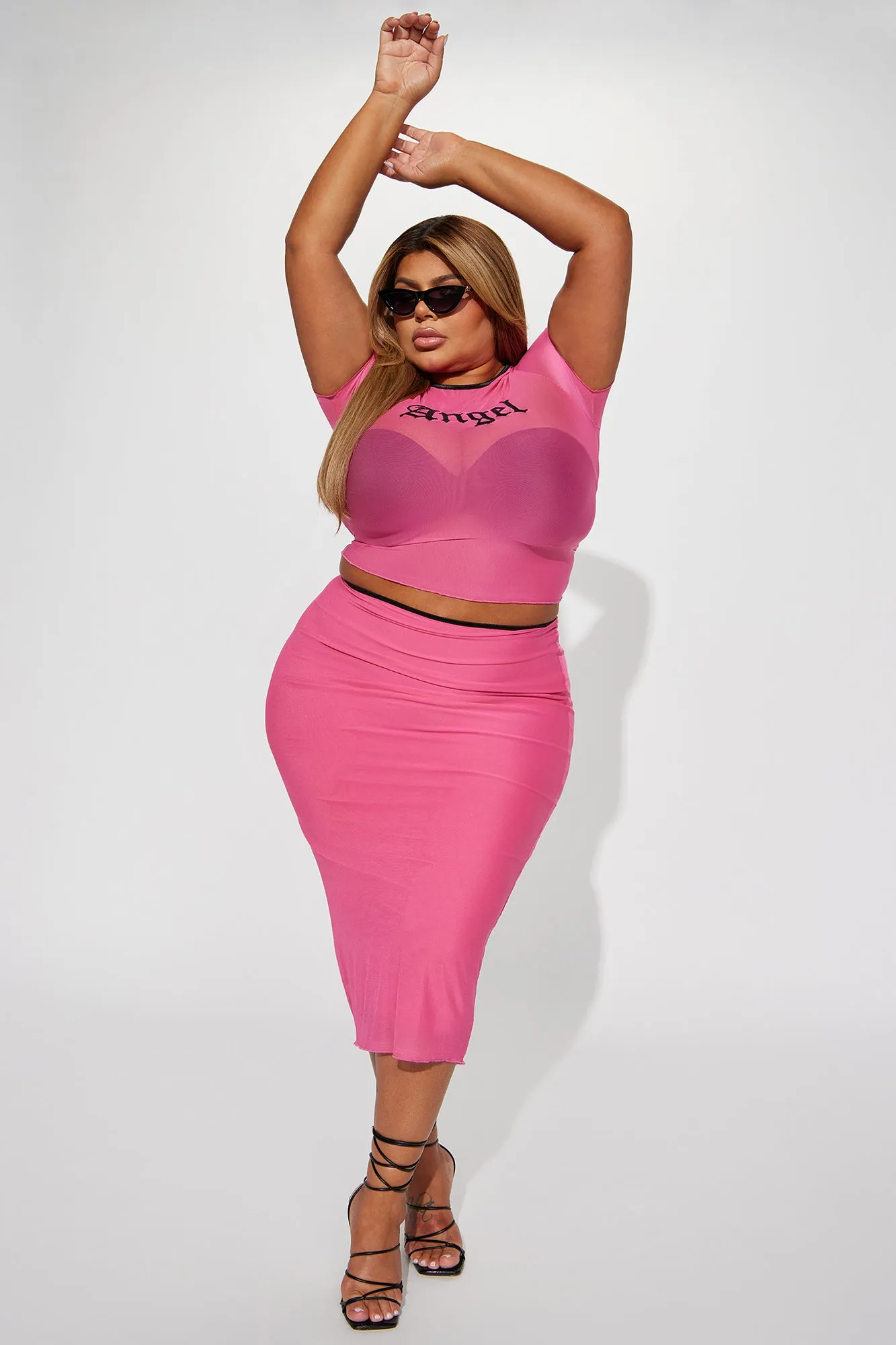 A True Angel Skirt Set - Fuchsia