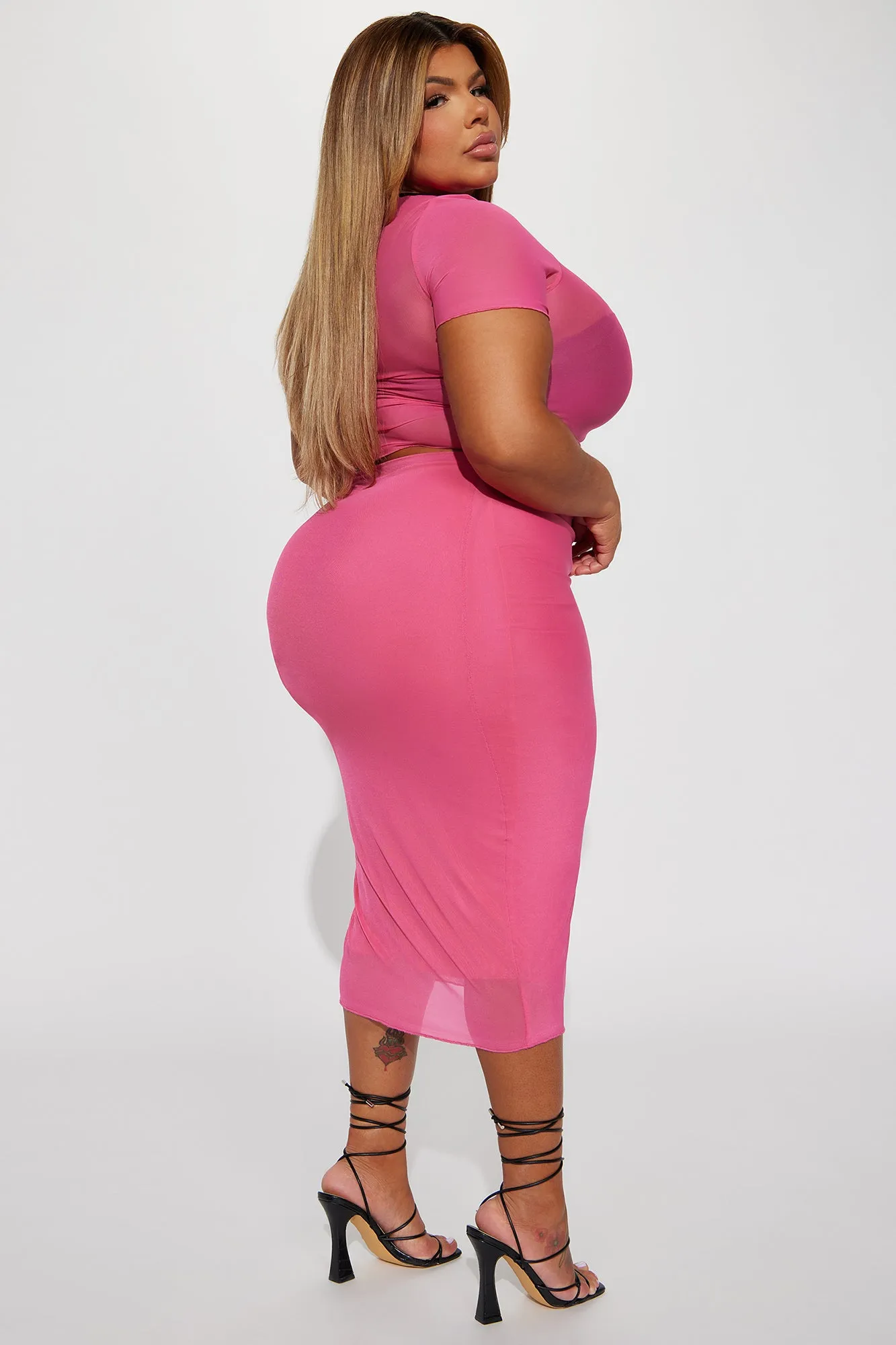A True Angel Skirt Set - Fuchsia