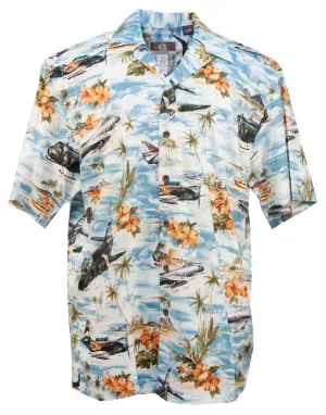 American Hero's Mens Aircraft Military Shirt in Blue