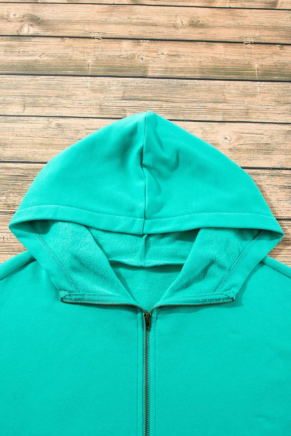 Aruba blue fleece hoodie with pockets