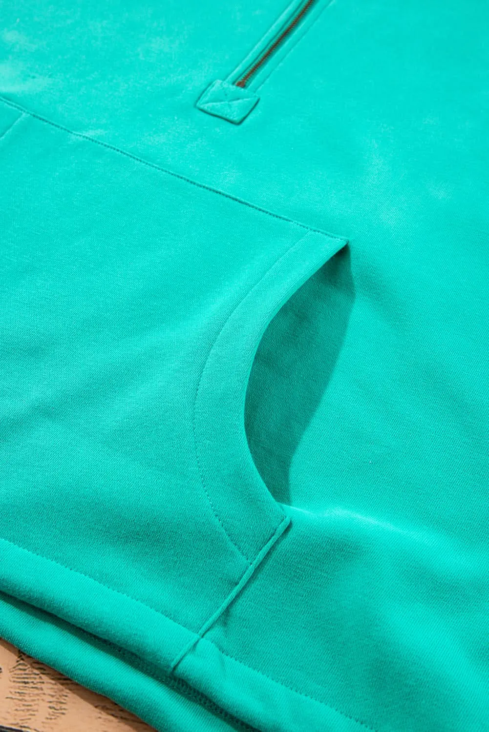 Aruba blue fleece hoodie with pockets