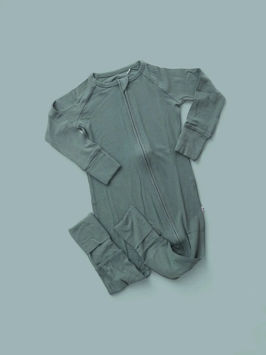 Bamboo Ribbed Romper - Sage