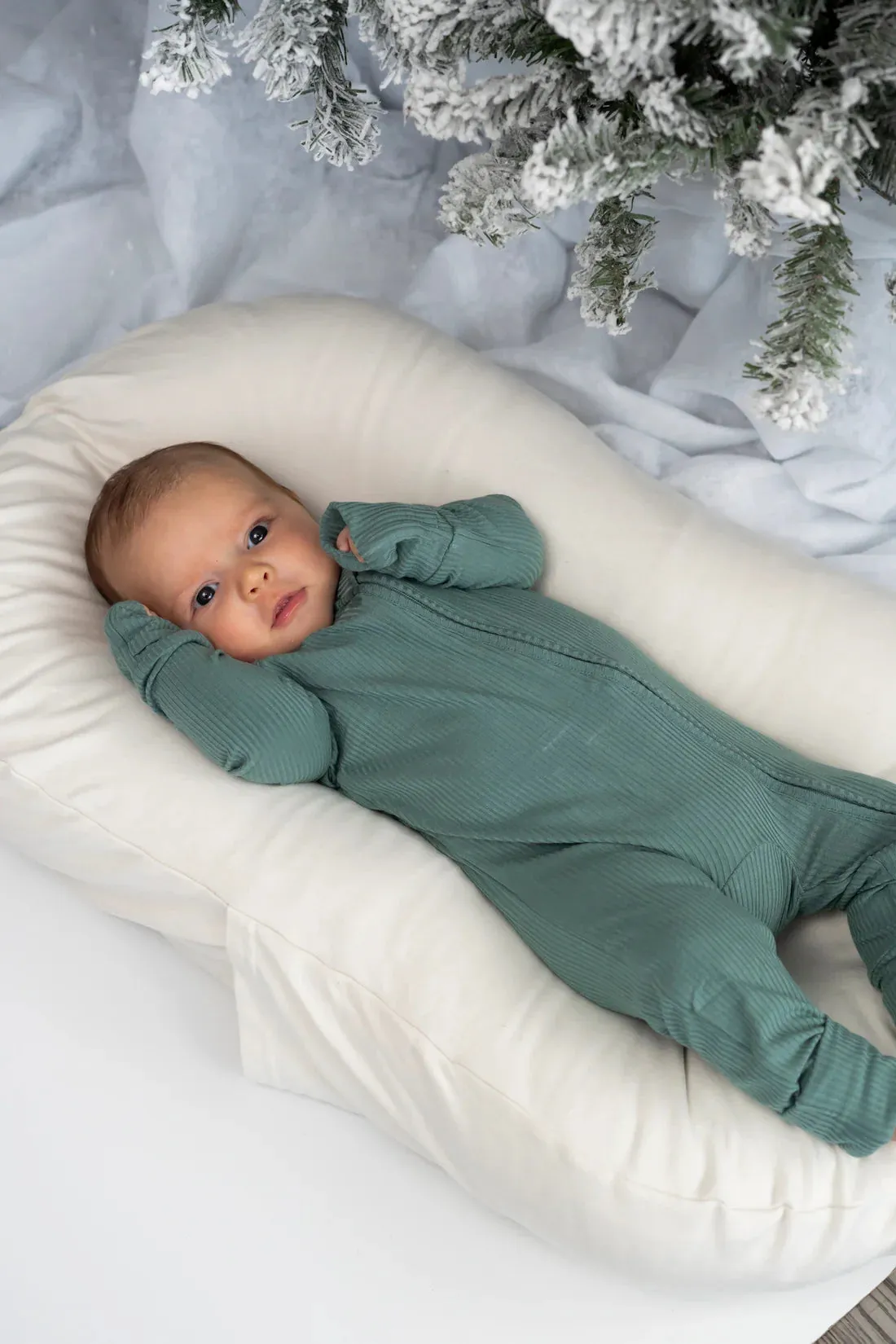 Bamboo Ribbed Romper - Sage