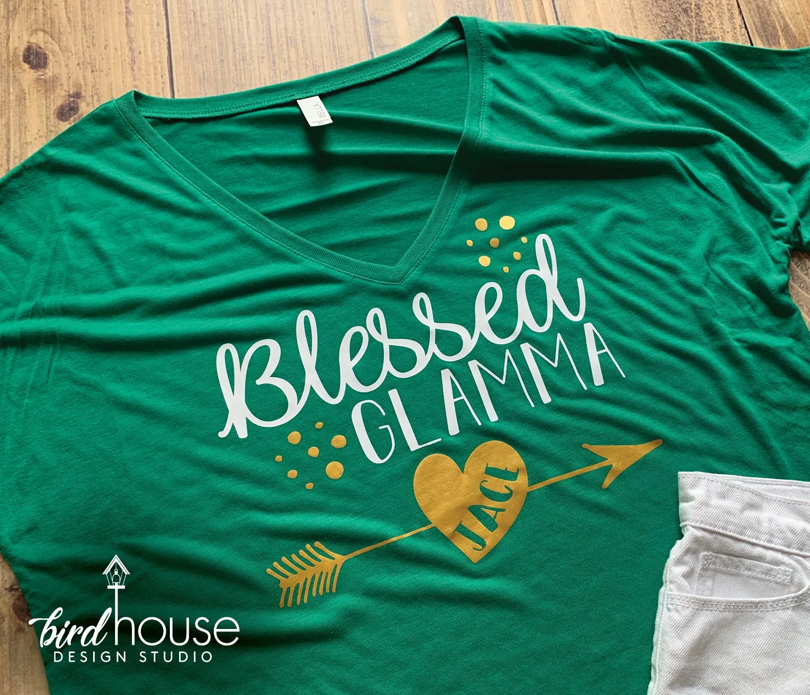 Blessed Glamma Shirt, Personalized Grandma, Grandkid Names, Any Color