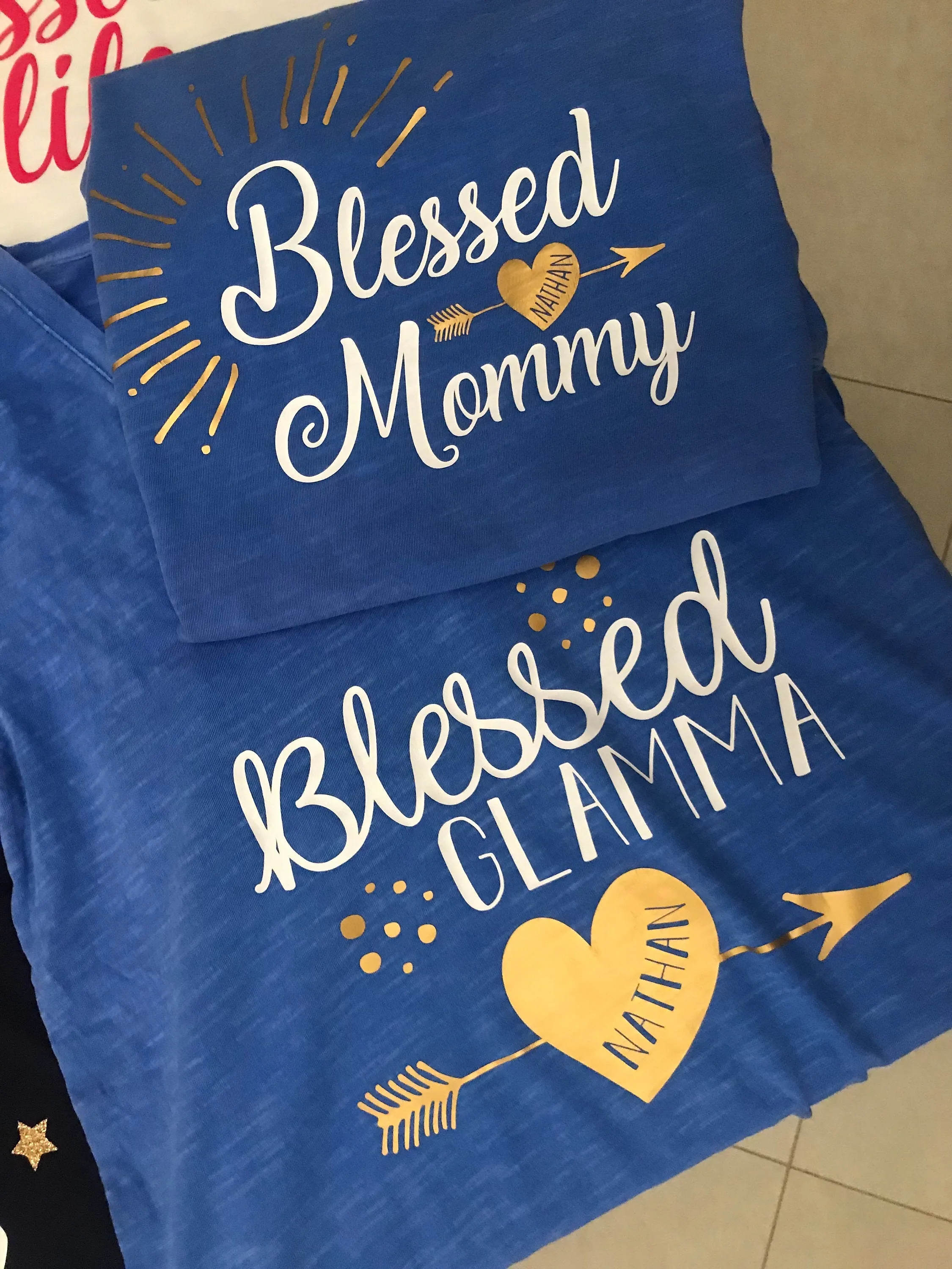 Blessed Glamma Shirt, Personalized Grandma, Grandkid Names, Any Color