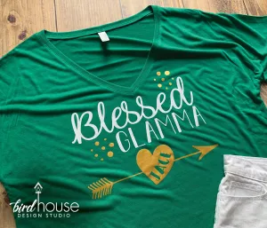 Blessed Glamma Shirt, Personalized Grandma, Grandkid Names, Any Color