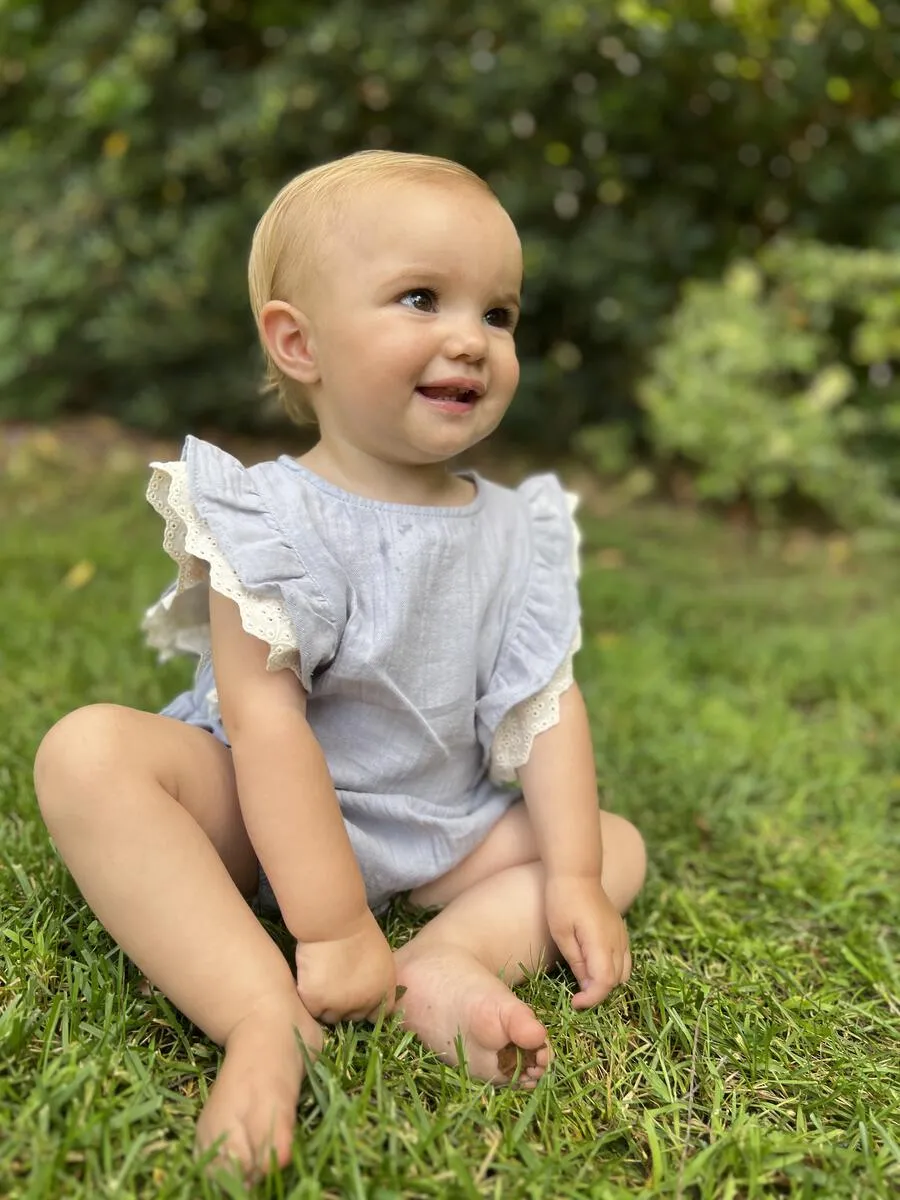 Blue Megan Bubble Romper