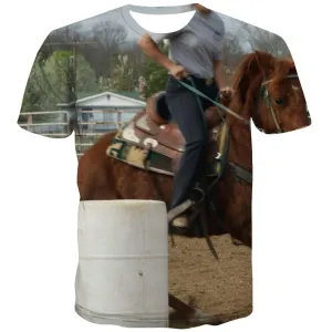 Borse T-shirt Men Competition Tshirt Printed Raced Tshirts Novelty Equestrian T-shirts Graphic