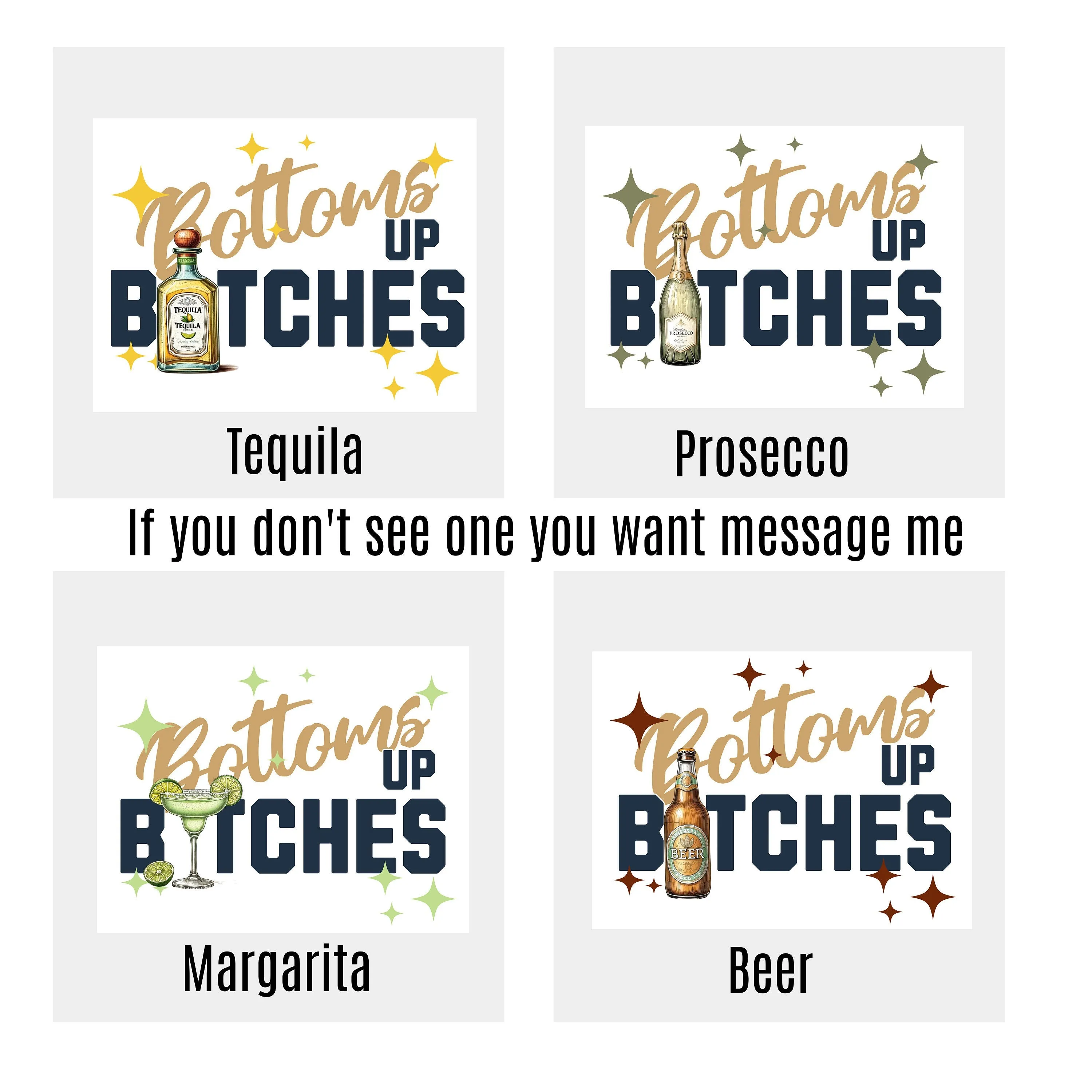 Bottoms Up Bitches Funny Party V-Neck, Champagne Celebration  T-Shirt, Girls Night Out Top, Vacation Group Tee, Bachelorette Party Tank Top