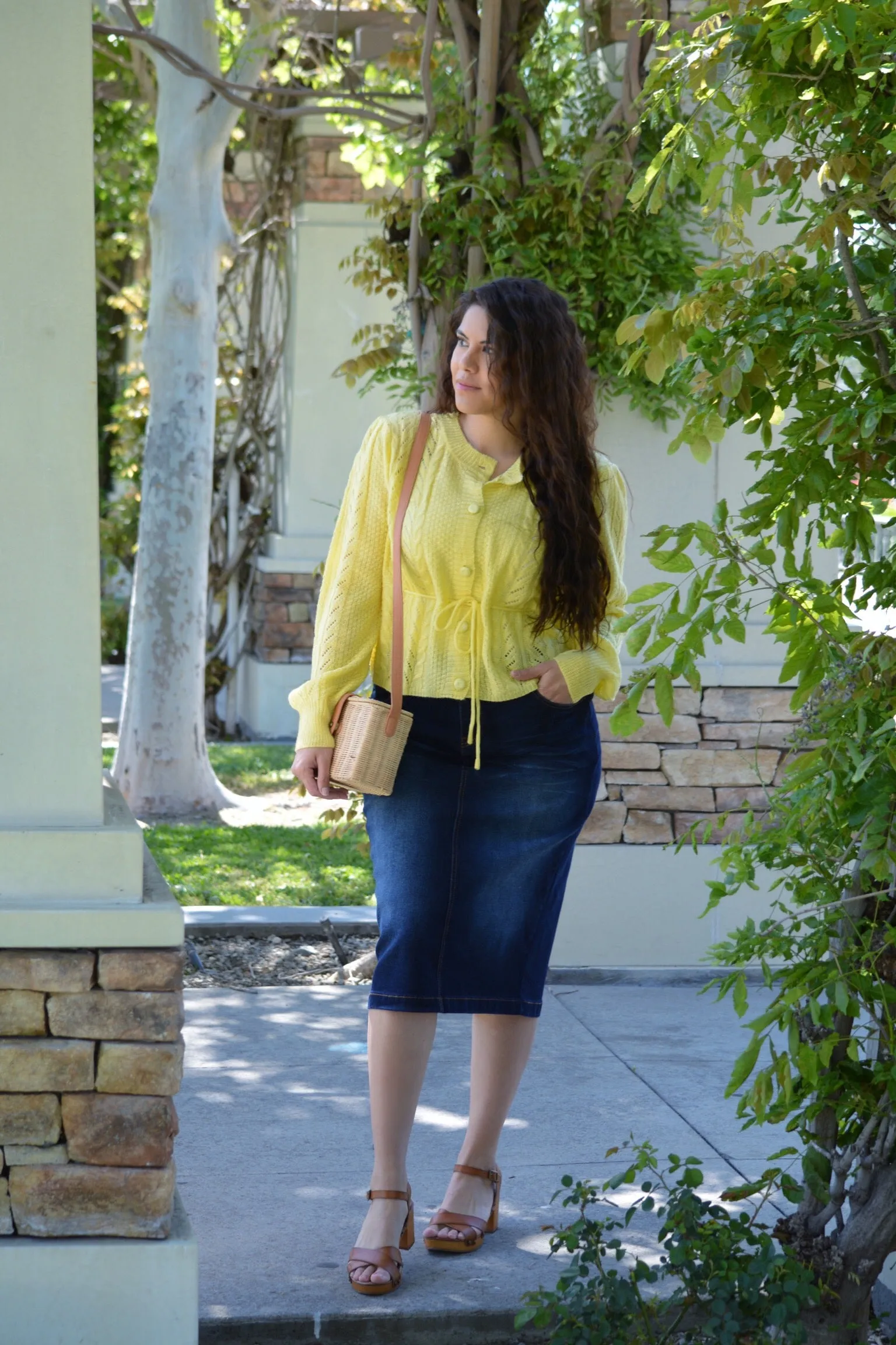 Camilla Yellow Peplum Summer Cardigan