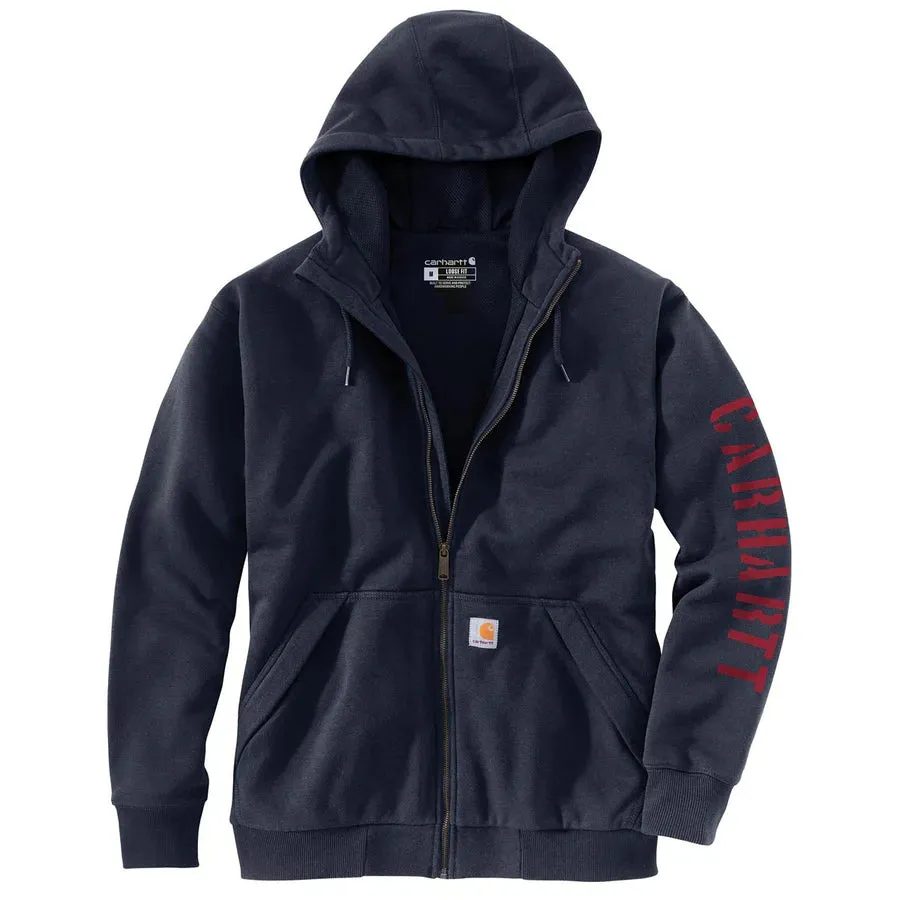 Carhartt Men's Rain Defender Loose Fit Fleece-Lined Logo Graphic Sweatshirt