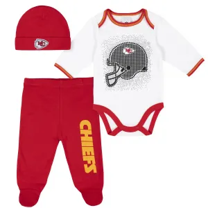 Chiefs Baby Boys 3-Piece Bodysuit, Pant, and Cap Set