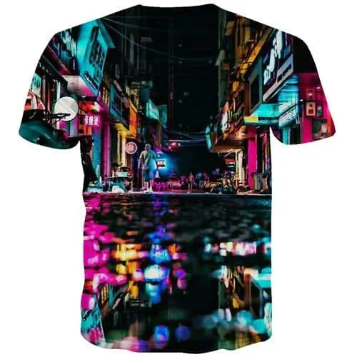 City T-shirt Men Graffiti Shirt Print Black Tshirts Cool Pent Tshirt Anime Rock Tshirts Casual Short Sleeve Hip hop Men/women