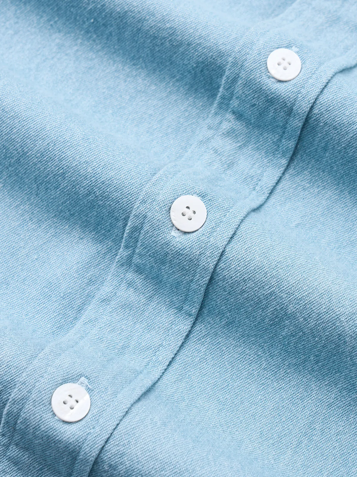 Classic Denim Blue Cotton Shirt