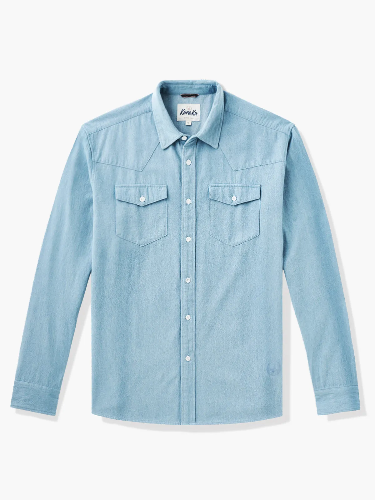 Classic Denim Blue Cotton Shirt