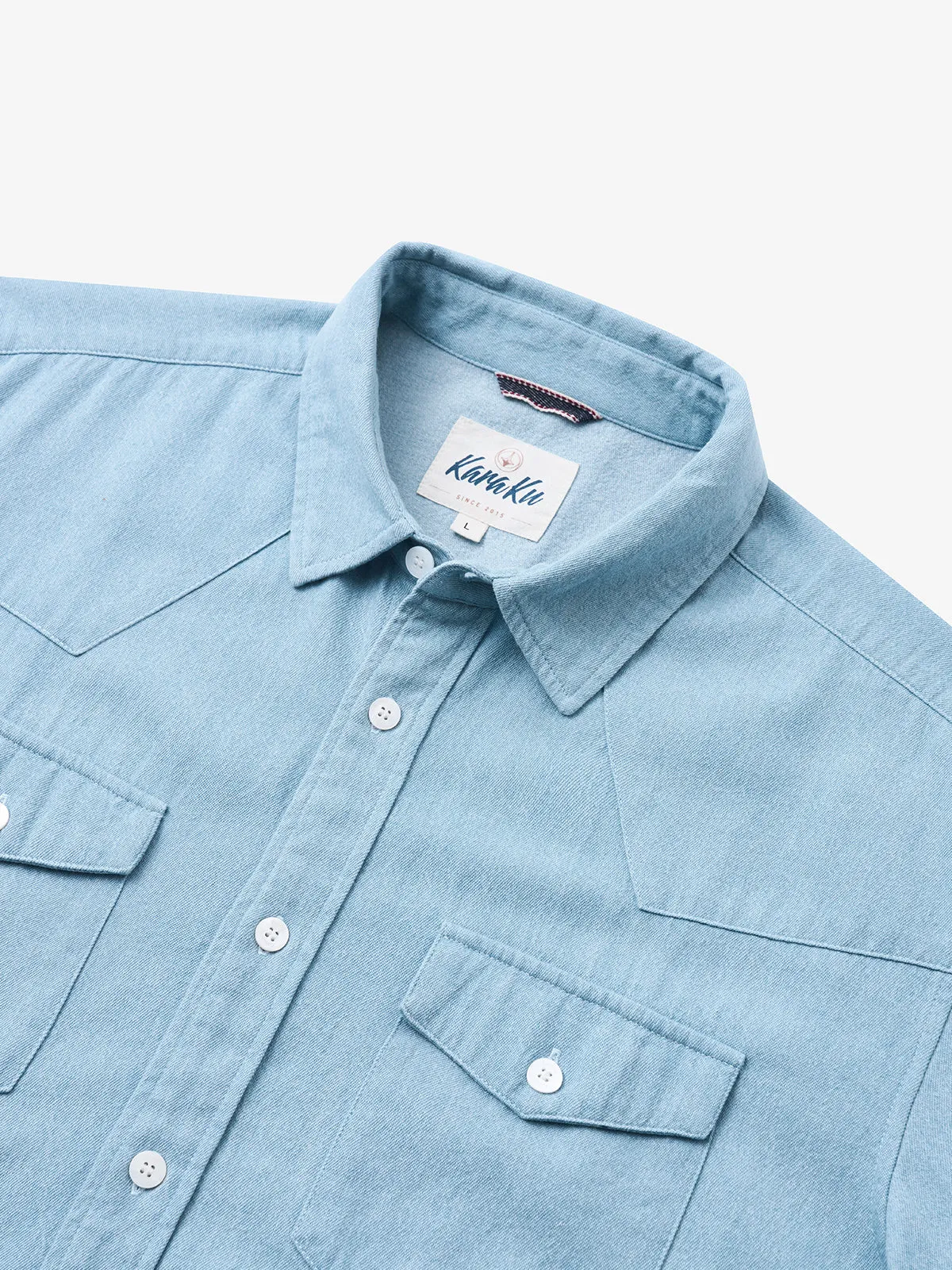 Classic Denim Blue Cotton Shirt