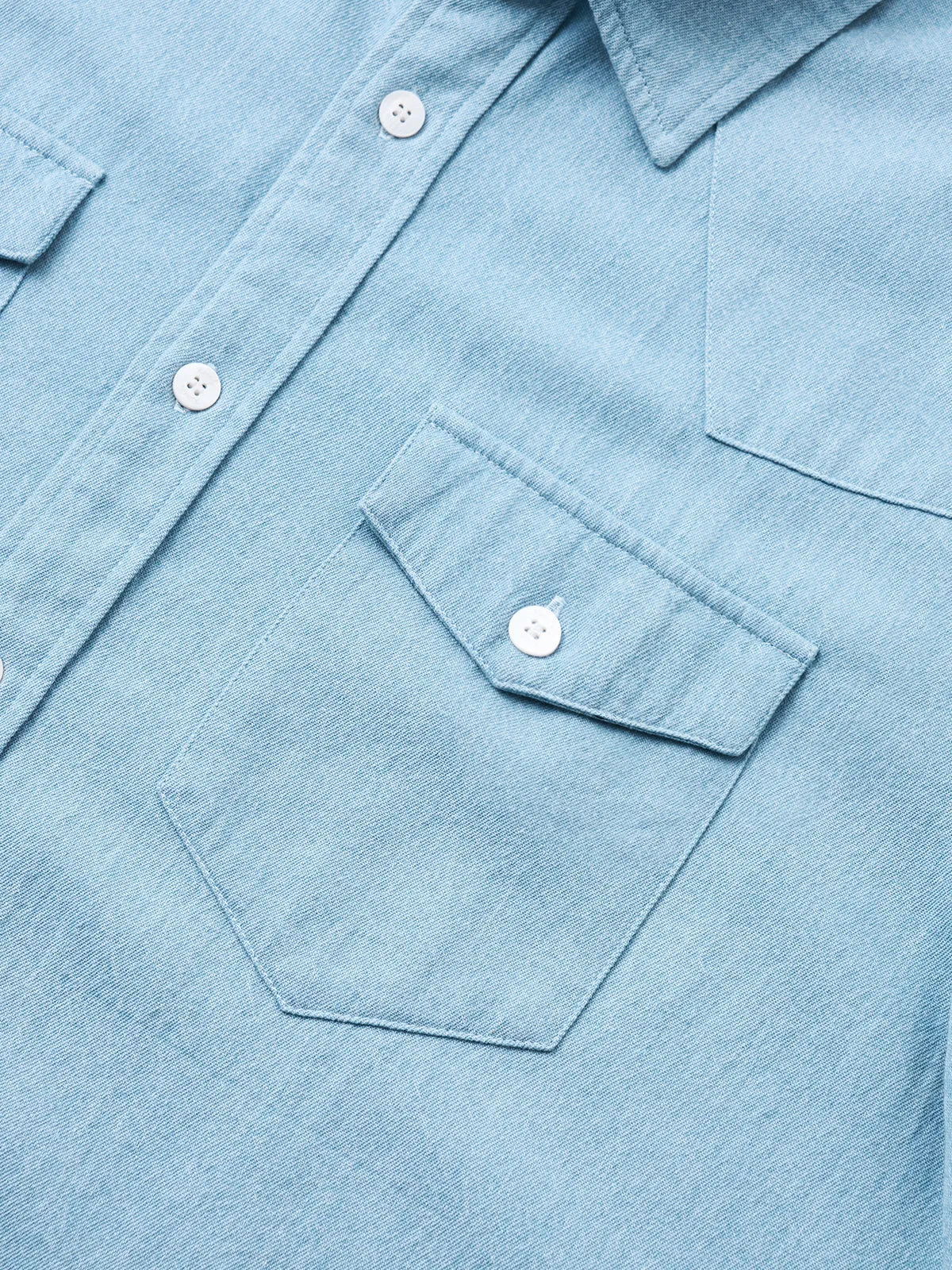 Classic Denim Blue Cotton Shirt