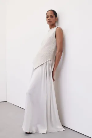 COLLINS CHALK SILK SKIRT