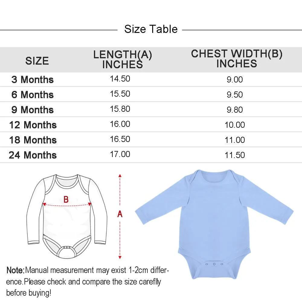 Custom Face Best Gift For Baby Infant Bodysuit One Piece Jumpsuit Personalized Long Sleeve Rompers Baby Clothes