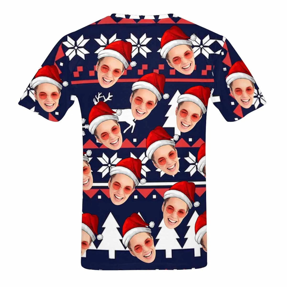 Custom Face Christmas Tree Men's T-shirt