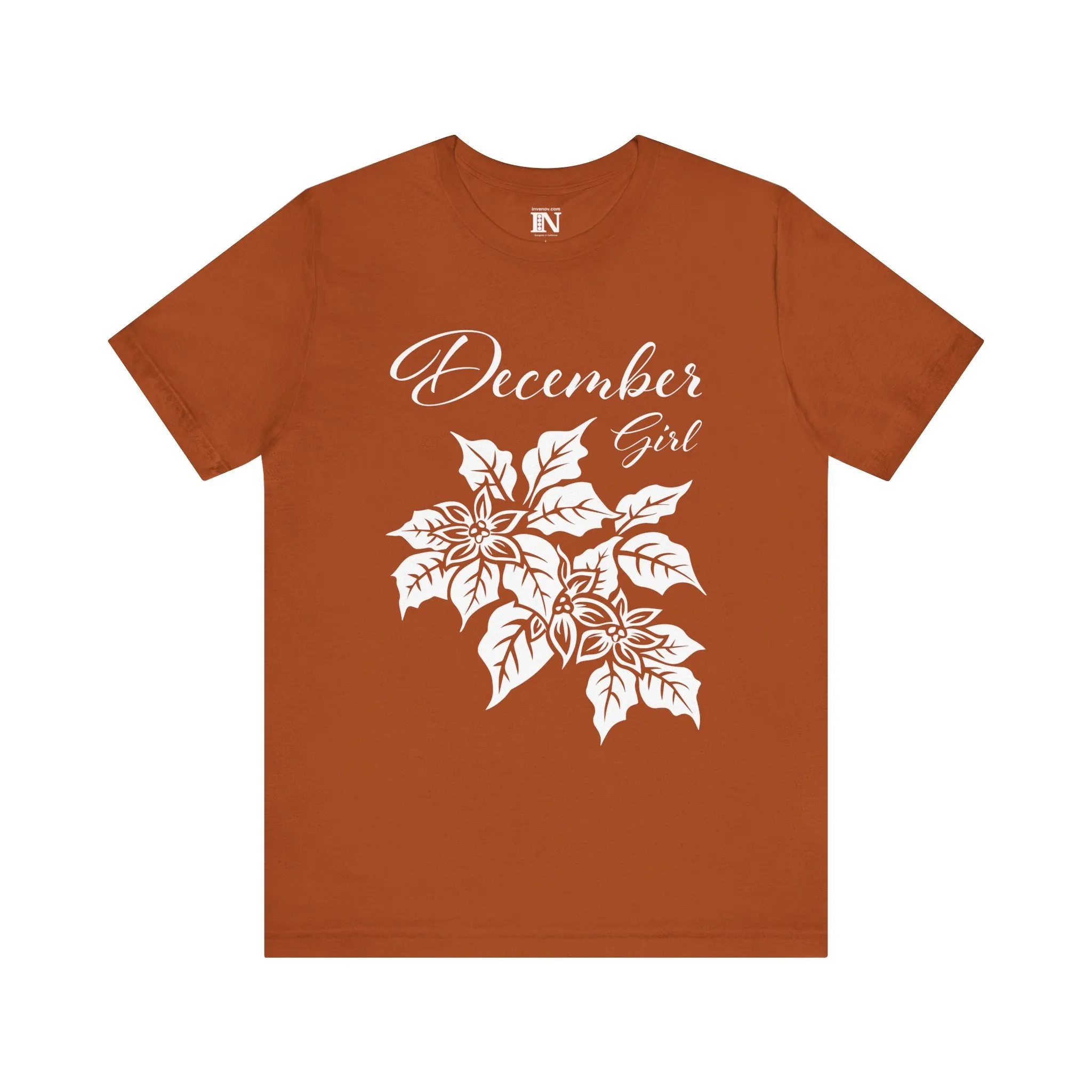 December Girl Shirt, Poinsettia Shirt, December Birthday Shirt, Born December Shirt, Dec T-Shirt, Winter Birthday Shirt, Winter Woman Shirt