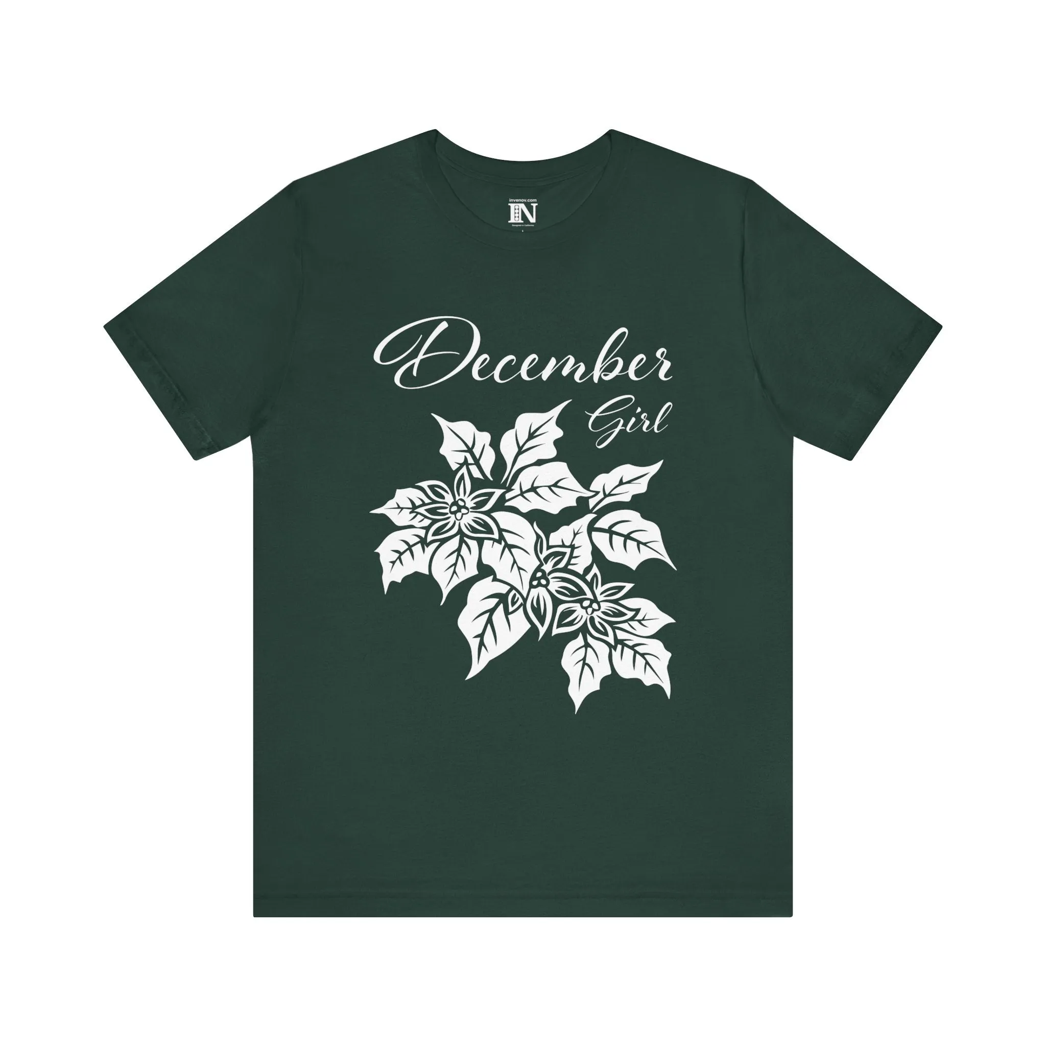 December Girl Shirt, Poinsettia Shirt, December Birthday Shirt, Born December Shirt, Dec T-Shirt, Winter Birthday Shirt, Winter Woman Shirt