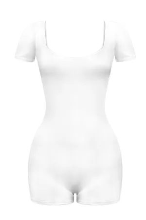 Easton Scoop Neck Romper (White)