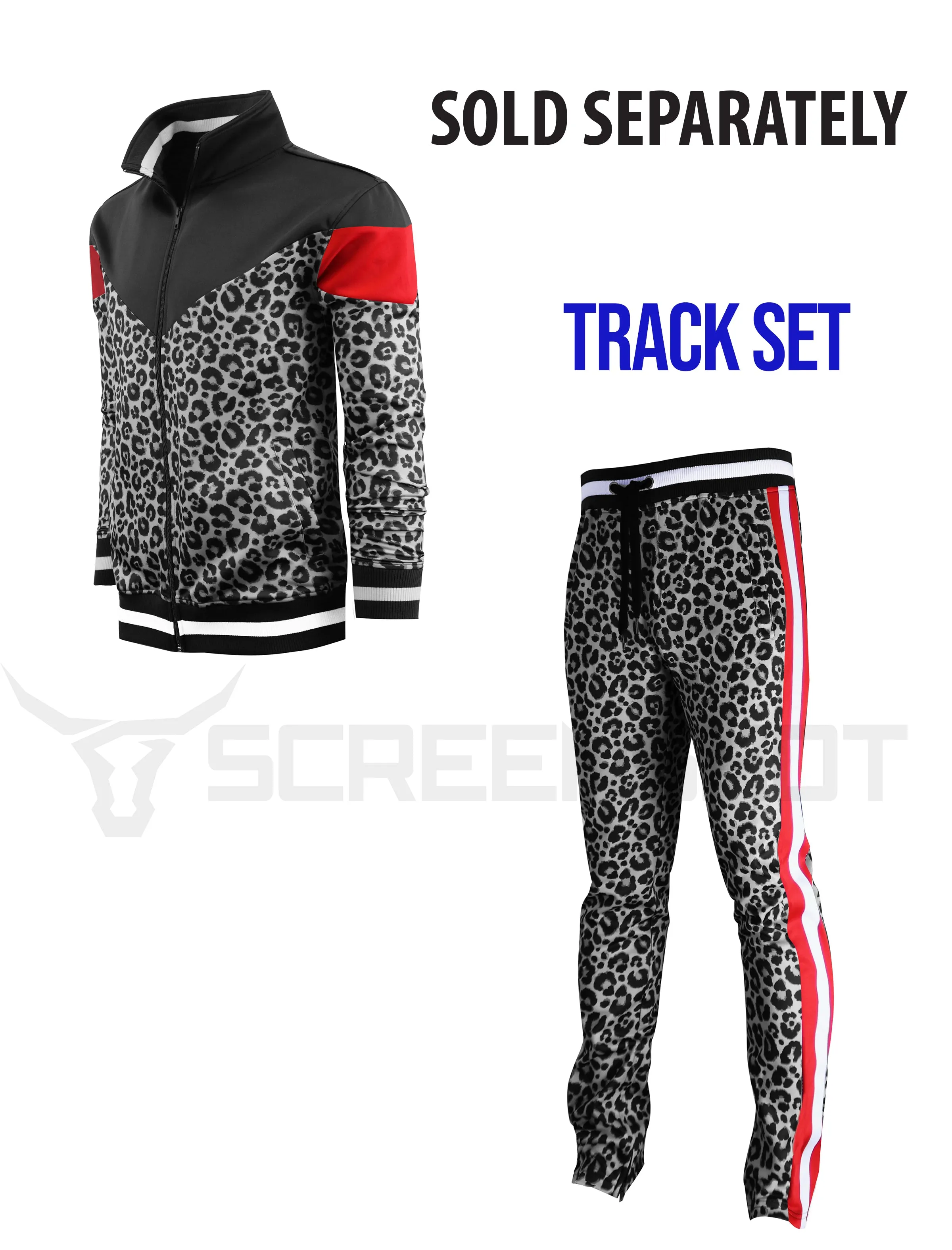 F11005-ANIMAL PRINT TRACK JACKET (BLACK/TR)