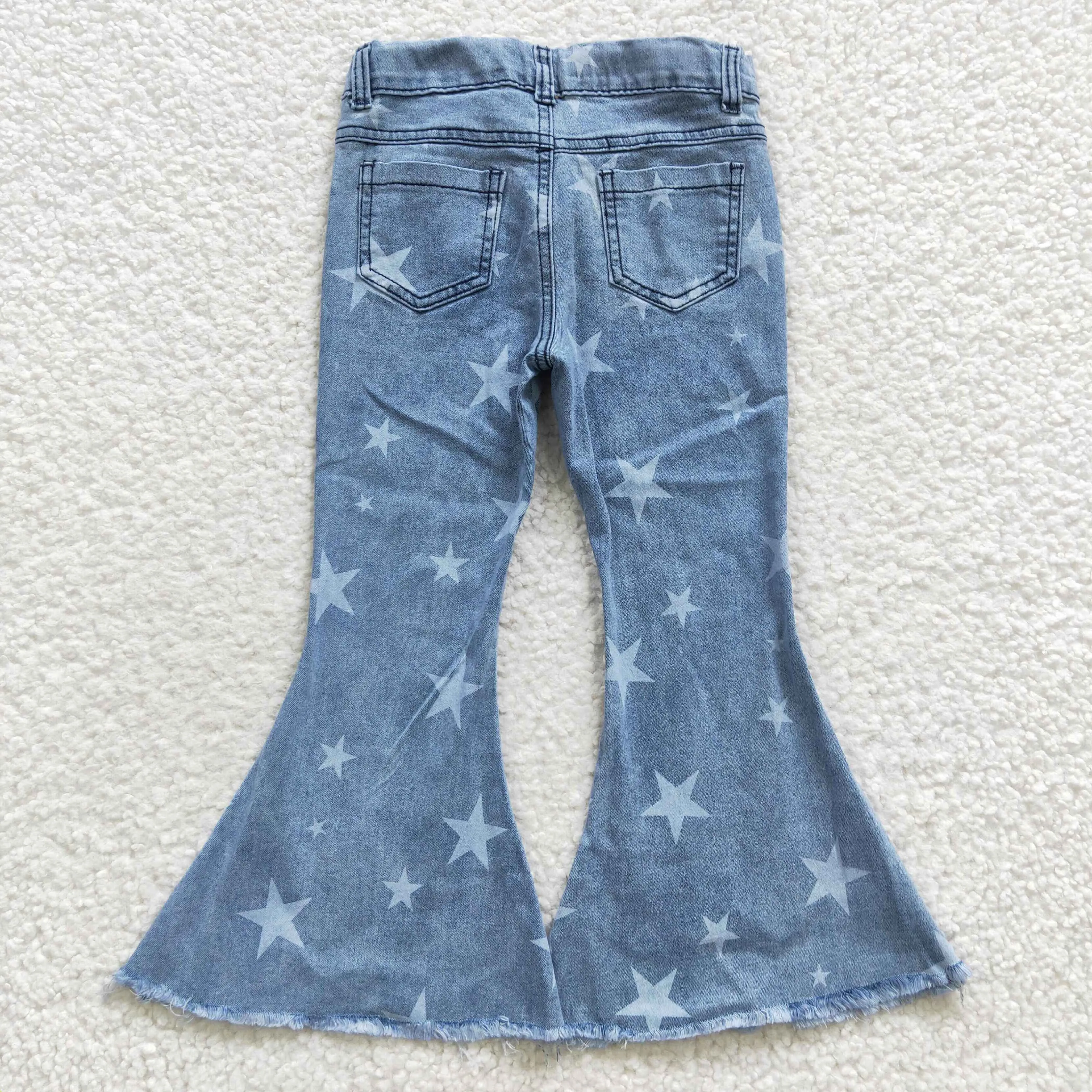 girls star printed jeans P0108