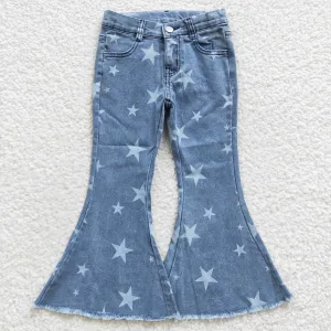 girls star printed jeans P0108