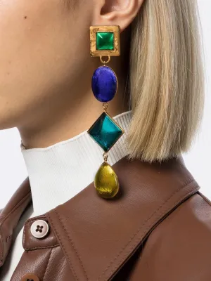 Glass Pendant Clip-on Earrings