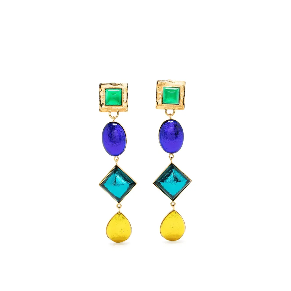 Glass Pendant Clip-on Earrings