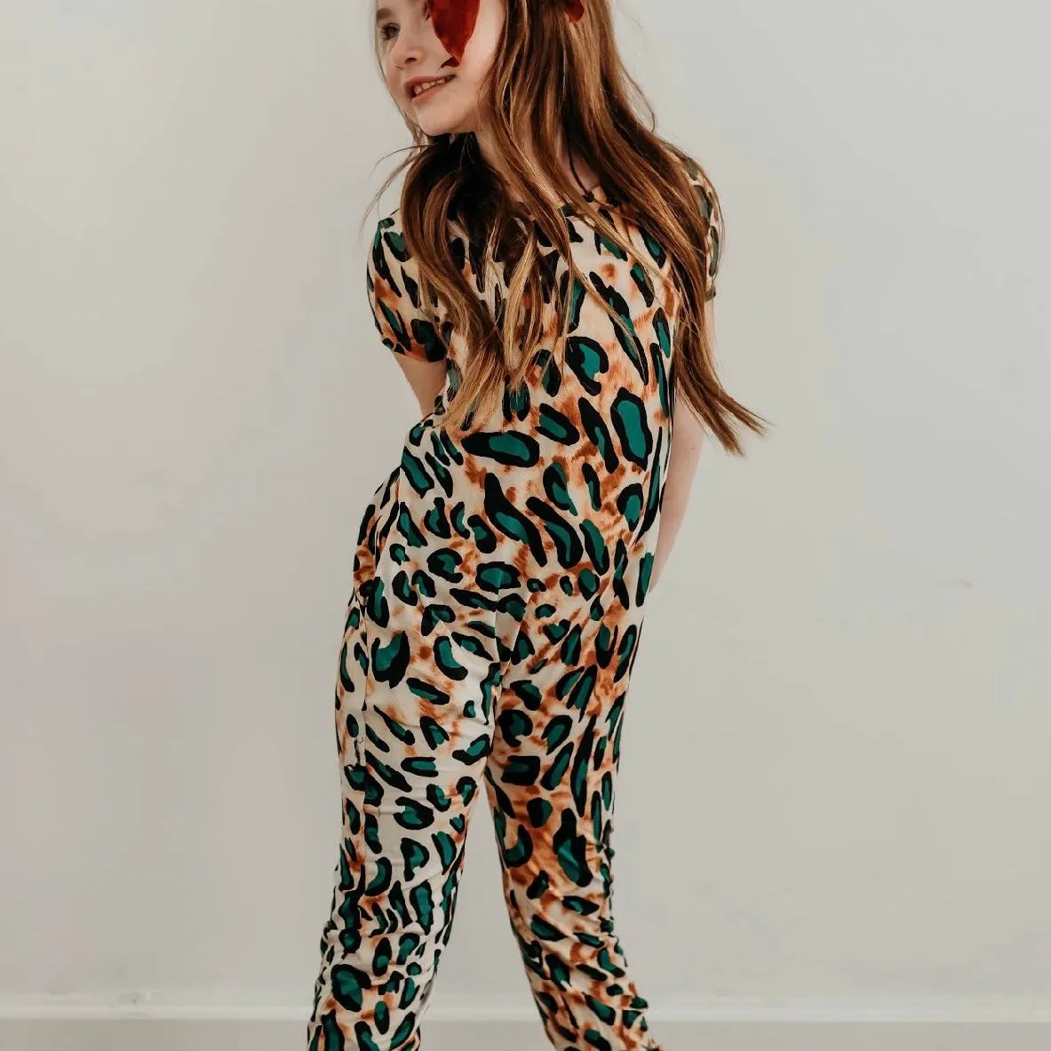 Green Leopard Romper