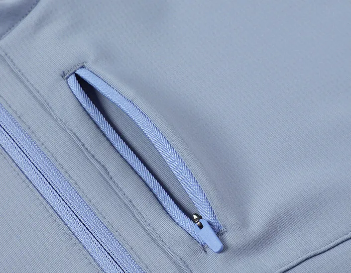 Half-Zip Fleece-Lined Stand-Collar Long-Sleeve