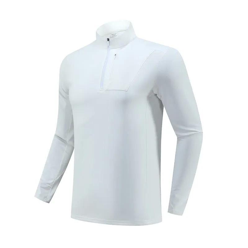 Half-Zip Fleece-Lined Stand-Collar Long-Sleeve