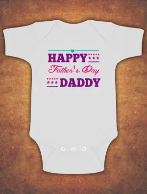 Happy 1st First Fathers Father's Day Baby Kids Body Suit Vest Girls
