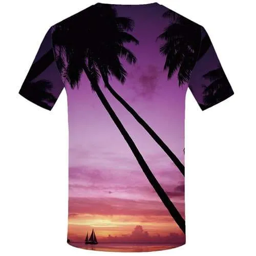 Harajuku T shirts Men Tree Tshirts Novelty Colorful Shirt Print Ocean Tshirts Cool Cloud Tshirt Printed Short Sleeve summer Men