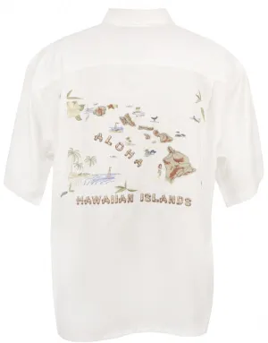 Hawaiian Islands Mens Shirt in Off White