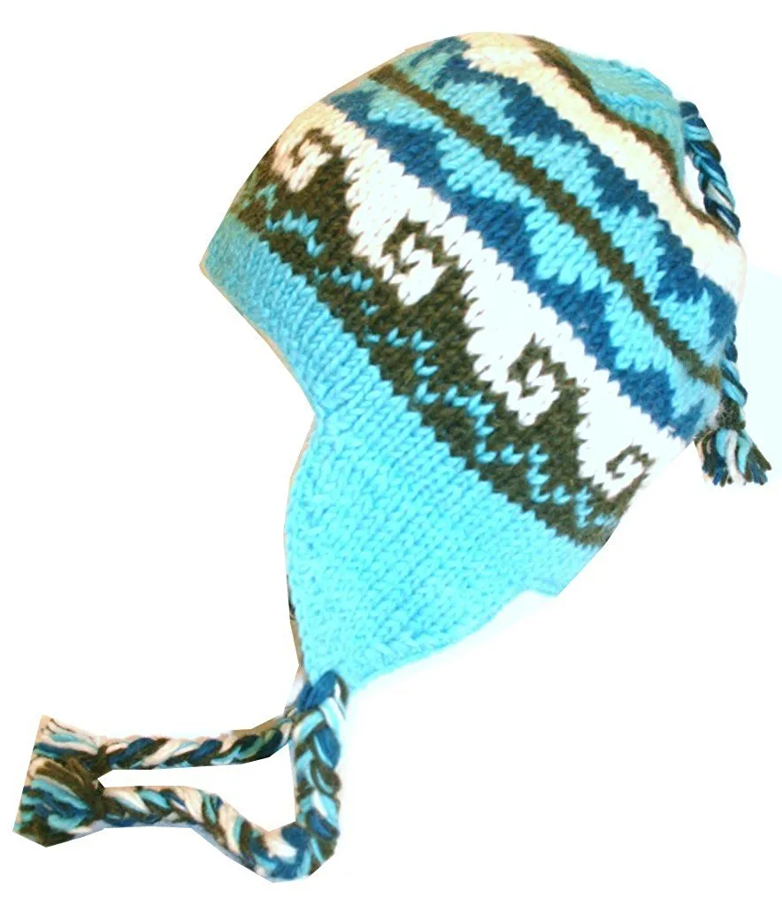 Himalayan Wool Ski Trapper Fleece Lined Beanie Hat