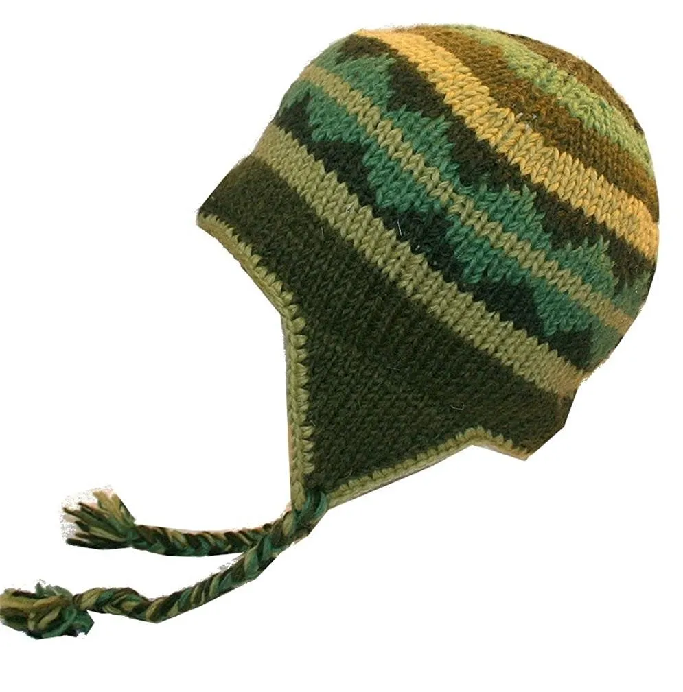 Himalayan Wool Ski Trapper Fleece Lined Beanie Hat