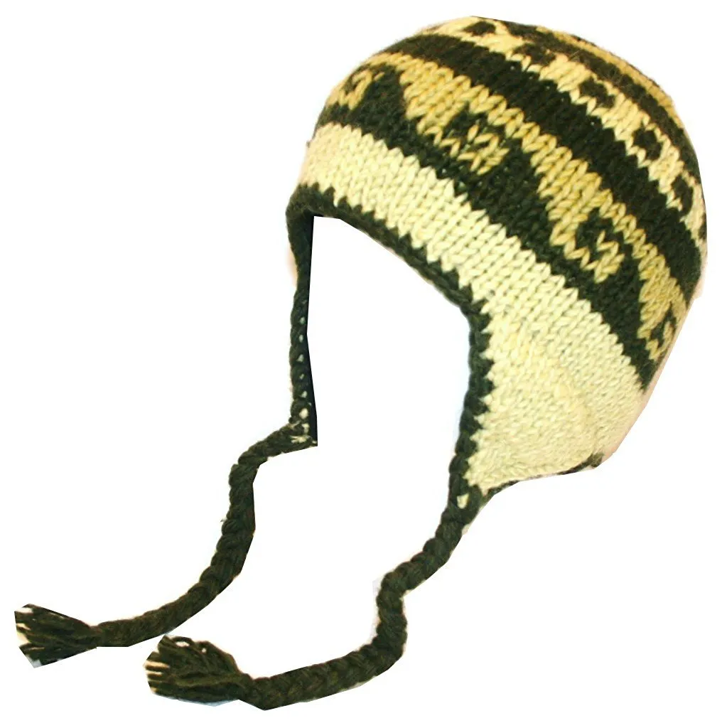 Himalayan Wool Ski Trapper Fleece Lined Beanie Hat