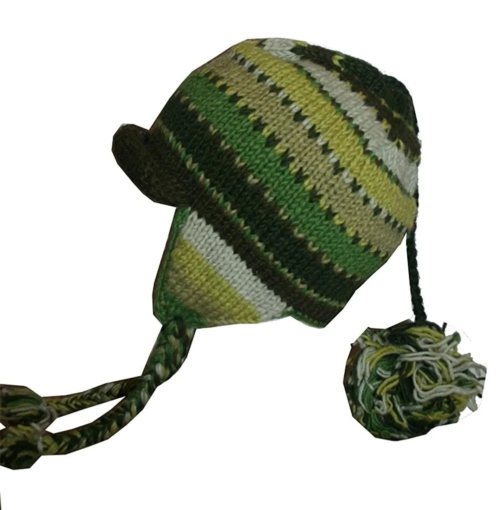Himalayan Wool Ski Trapper Fleece Lined Beanie Hat