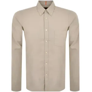 Hugo Boss Orange Rickert L/S Shirt: LIGHT BEIGE